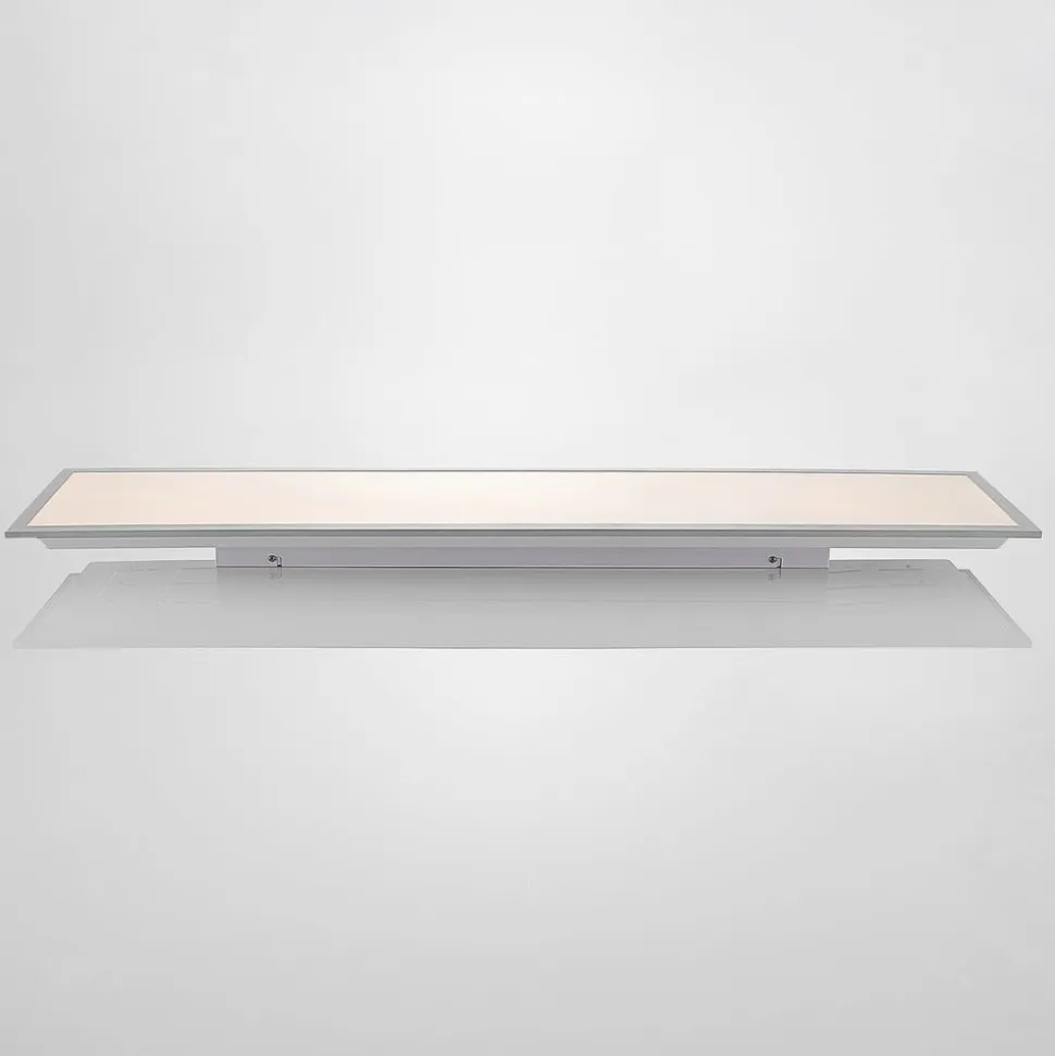 Lindby LED-panel Stenley, 4.000 K, 120 cm x 30 cm, sølv/hvid