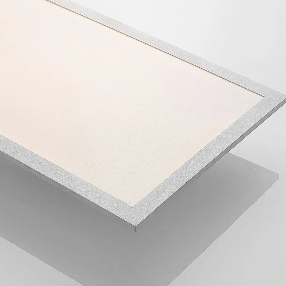 Lindby LED-panel Stenley, 4.000 K, 120 cm x 30 cm, sølv/hvid