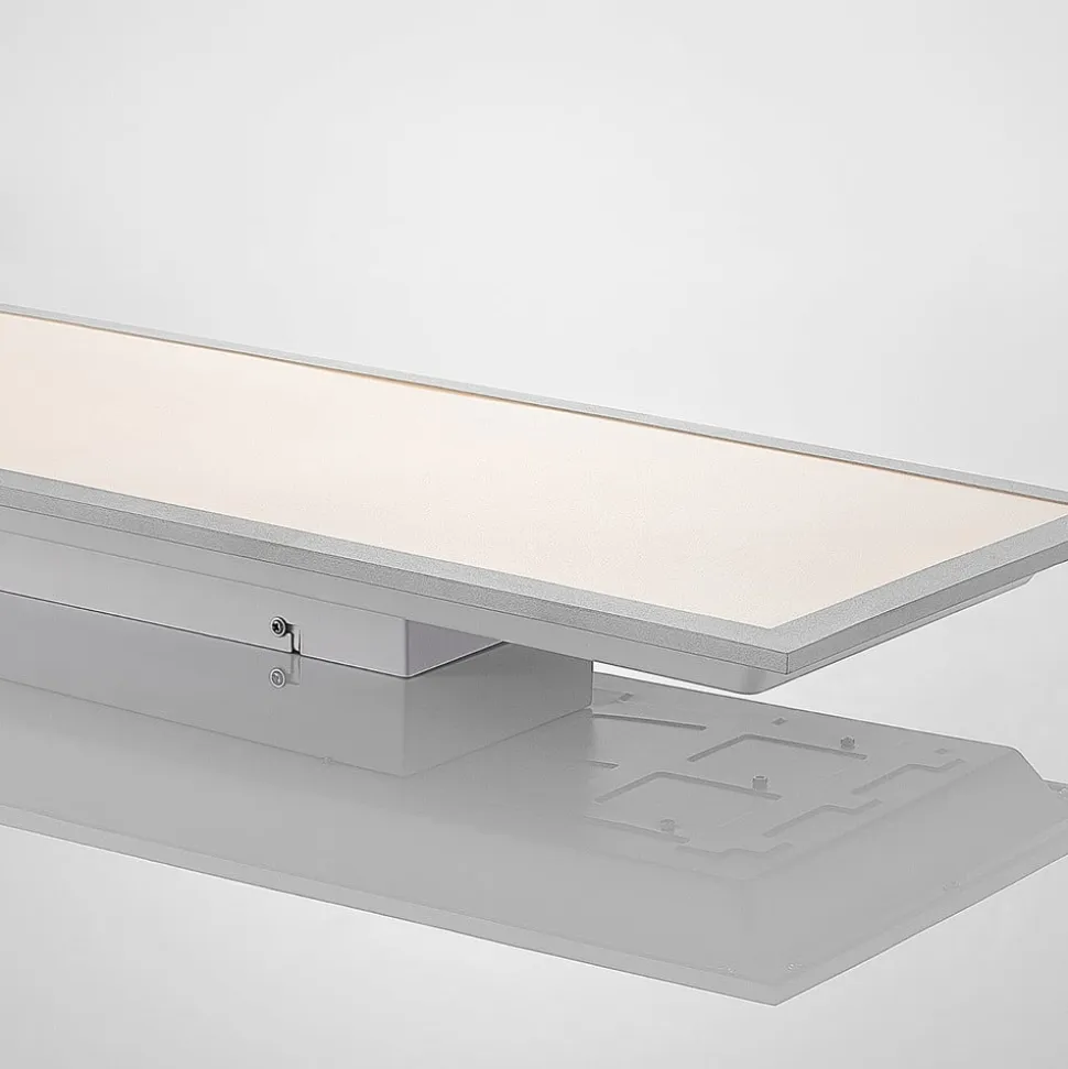 Lindby LED-panel Stenley, 4.000 K, 120 cm x 30 cm, sølv/hvid