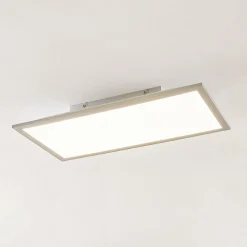Lindby LED-panel Stenley, 4.000 K, 60 cm x 30 cm, sølv/hvid