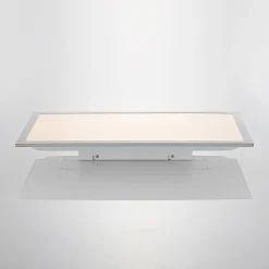 Lindby LED-panel Stenley, 4.000 K, 60 cm x 30 cm, sølv/hvid