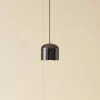 Lindby LED-pendellampe Lumaro,sort,Ø8,2cm,aluminium,48V,dæmpbar