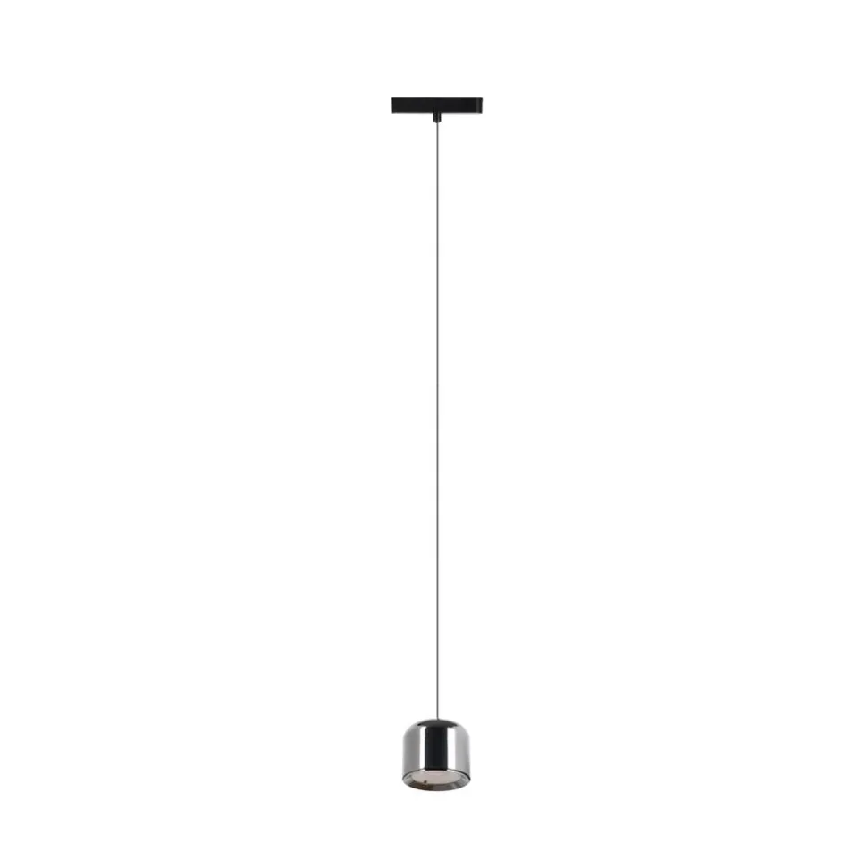 Lindby LED-pendellampe Lumaro,sort,Ø8,2cm,aluminium,48V,dæmpbar