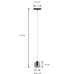 Lindby LED-pendellampe Lumaro,sort,Ø8,2cm,aluminium,48V,dæmpbar