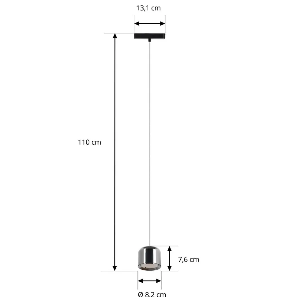 Lindby LED-pendellampe Lumaro,sort,Ø8,2cm,aluminium,48V,dæmpbar