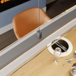 Lindby LED-pendellampe Manon, højdejusterbar, grå, metal