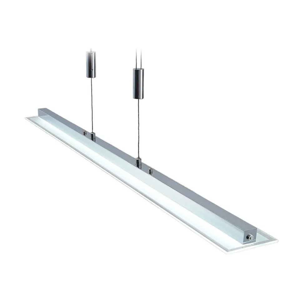 Lindby LED-pendellampe Sladja, krom, glas, touchdæmper