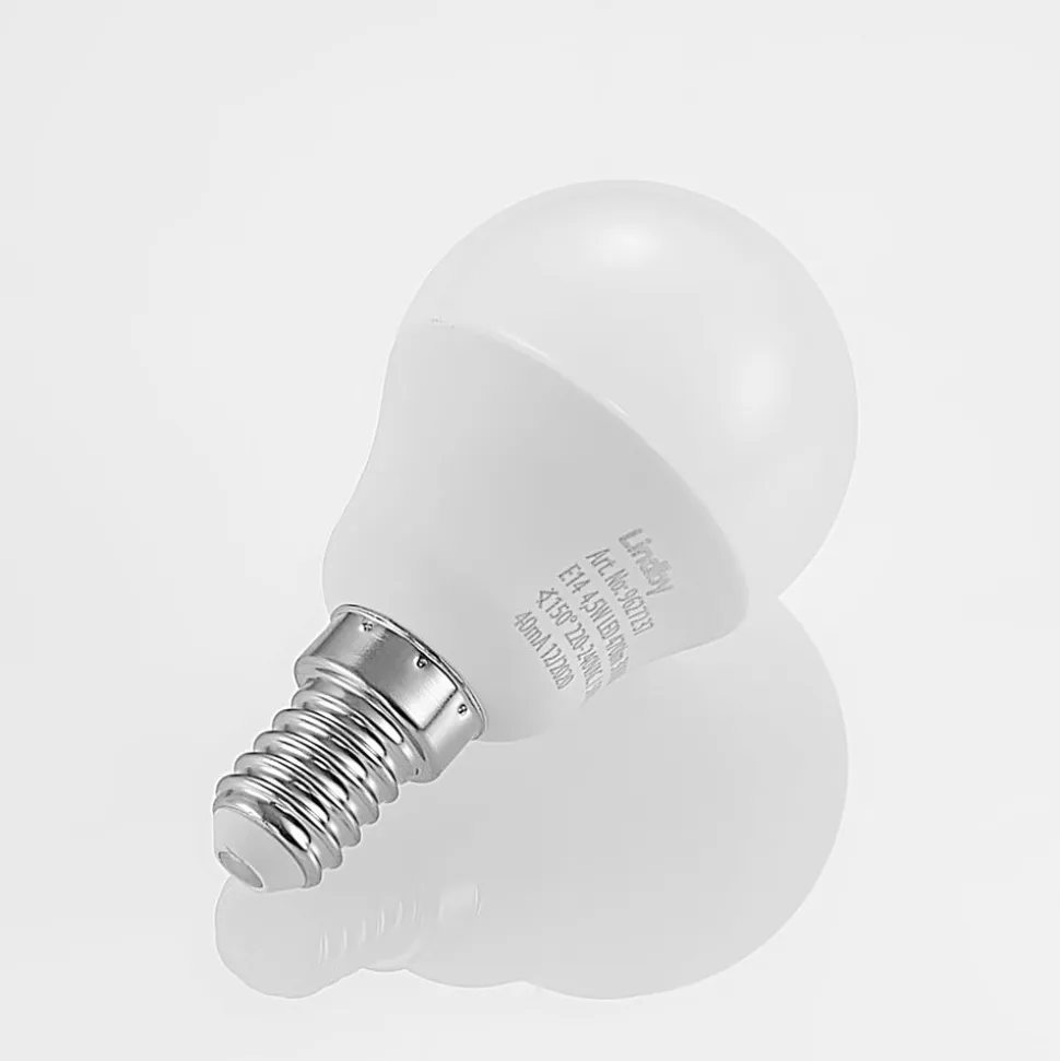 Lindby LED-pære E14 G45 4,5W 3.000K opal sæt med 3 stk
