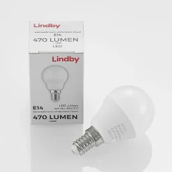 Lindby LED-pære E14 G45 4,5W 3.000K opal sæt med 3 stk