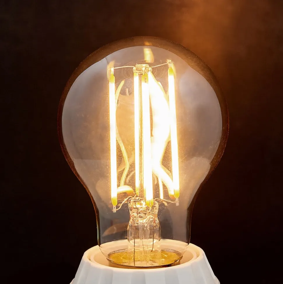 Lindby LED-pære, glødetråd, E27, 6W, rav, 1800K