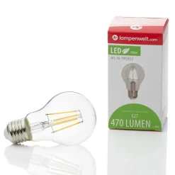 Lindby LED-pære, glødetråd, E27, 4W, klar, 2700K