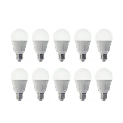 Lindby LED-pære, sæt med 10 stk, E27, 8,5 W, mat, 3.000 K