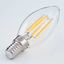 Lindby LED-pære, stearinlys, E14, 4W, klar, 2700K