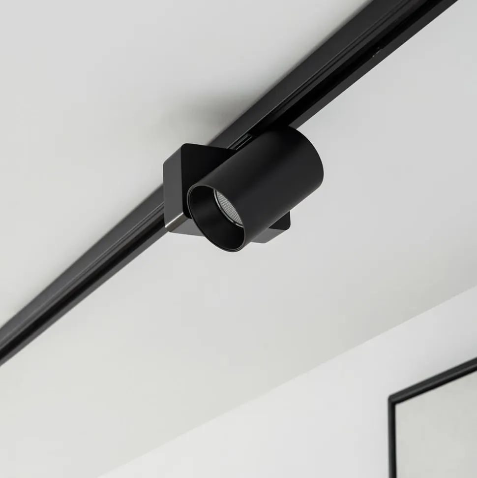 Lindby LED-skinnespot Linaro/Brinja, sort, 1-faset