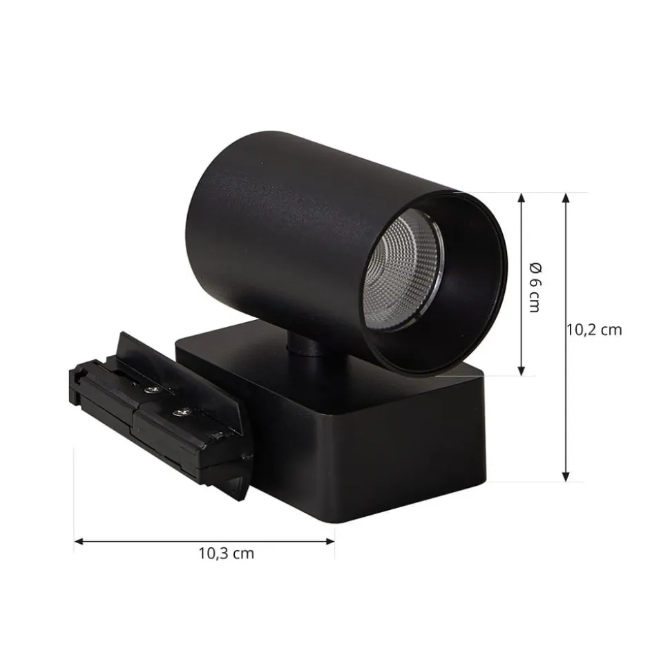 Lindby LED-skinnespot Linaro/Brinja, sort, 1-faset