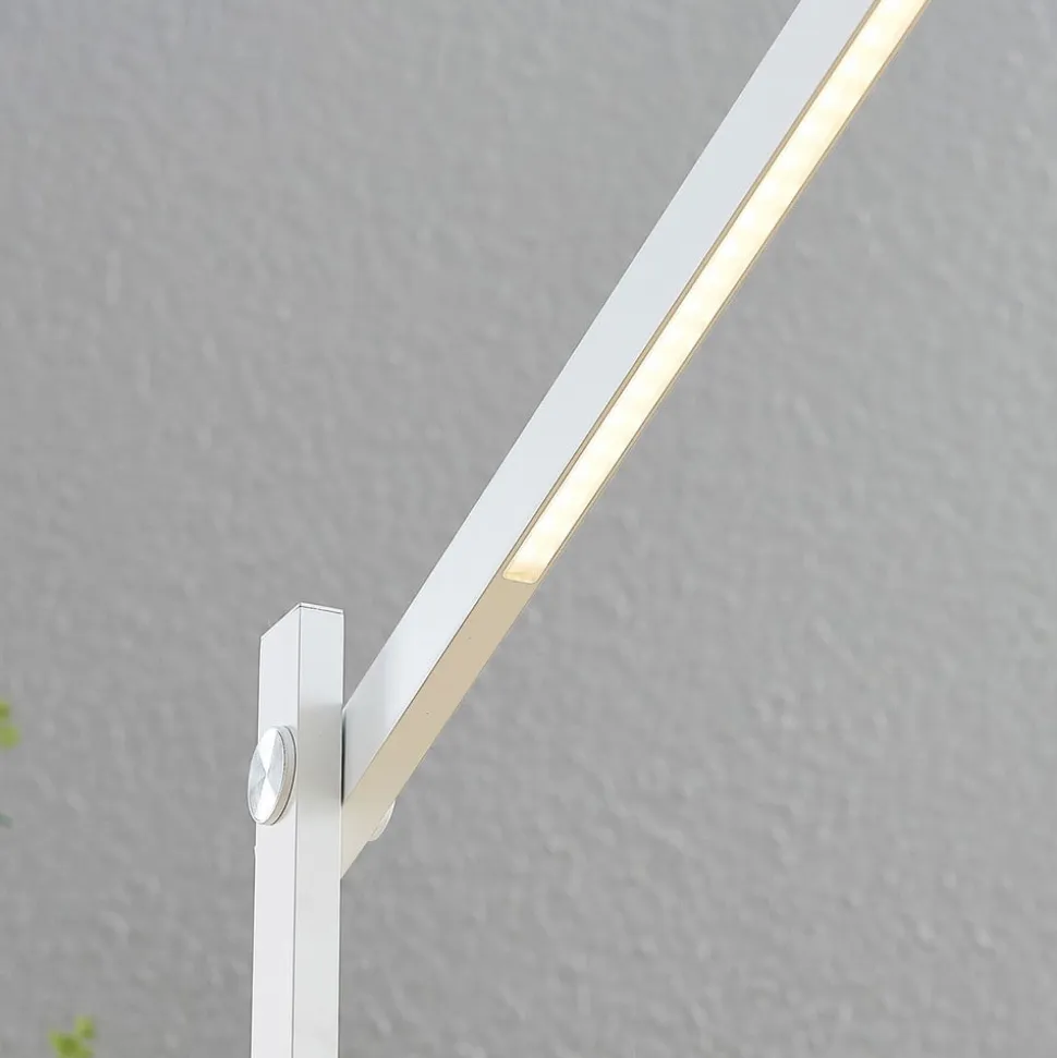 Lindby LED-skrivebordslampe Loretta, højde 43 cm, hvid, CCT