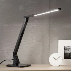Lindby LED-skrivebordslampe Eleni, sort, CCT, dæmpbar