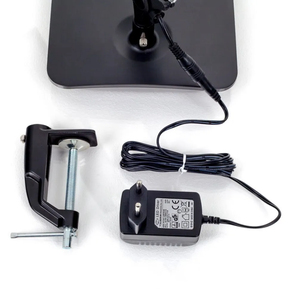Lindby LED-skrivebordslampe Felipe, sort, klemmefod