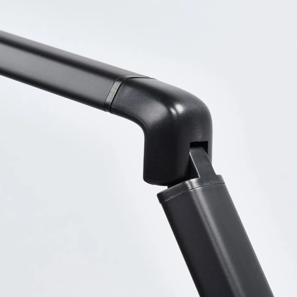Lindby LED-skrivebordslampe Kuno, sort, USB, touchdæmper