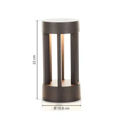 Lindby LED-sokkellampe Jordis, 22 cm, antracit, aluminium