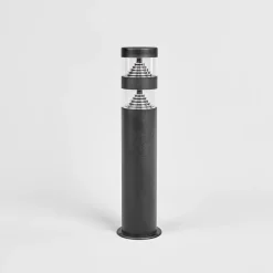Lindby LED-sokkellampe Lanea, 40 cm, sort, stål, IP44