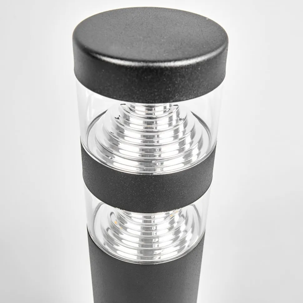 Lindby LED-sokkellampe Lanea, 40 cm, sort, stål, IP44