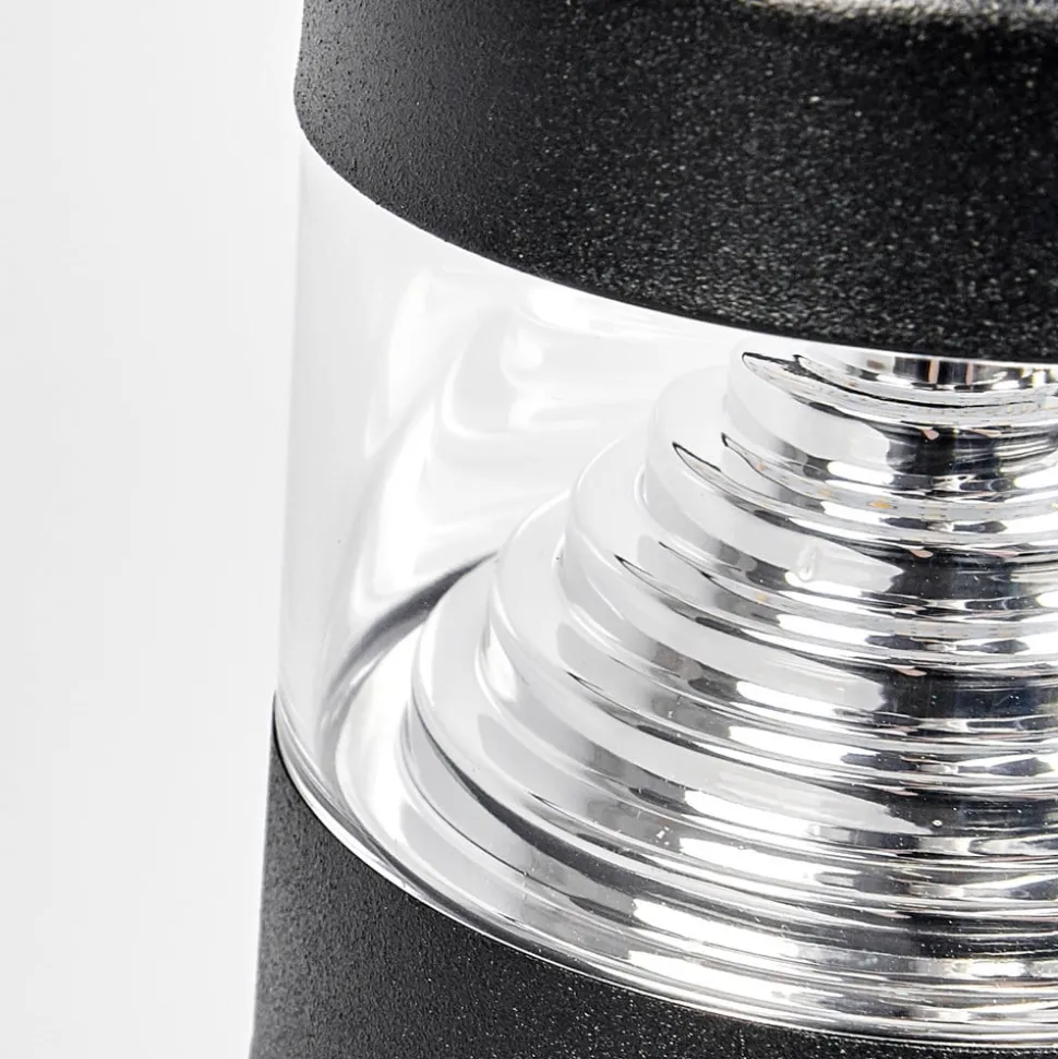 Lindby LED-sokkellampe Lanea, 40 cm, sort, stål, IP44
