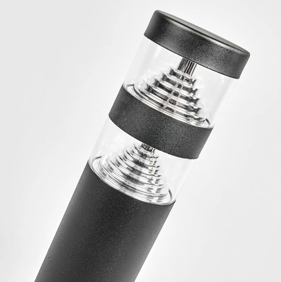 Lindby LED-sokkellampe Lanea, 40 cm, sort, stål, IP44