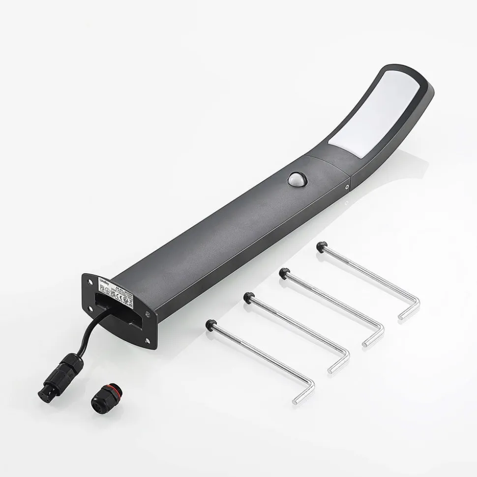 Lindby LED-sokkellampe Moshe, 60 cm, antracit, sensor
