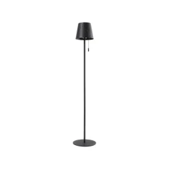 Lindby LED-solcellegulvlampe Hilario, sort, jern, genopladeligt batteri