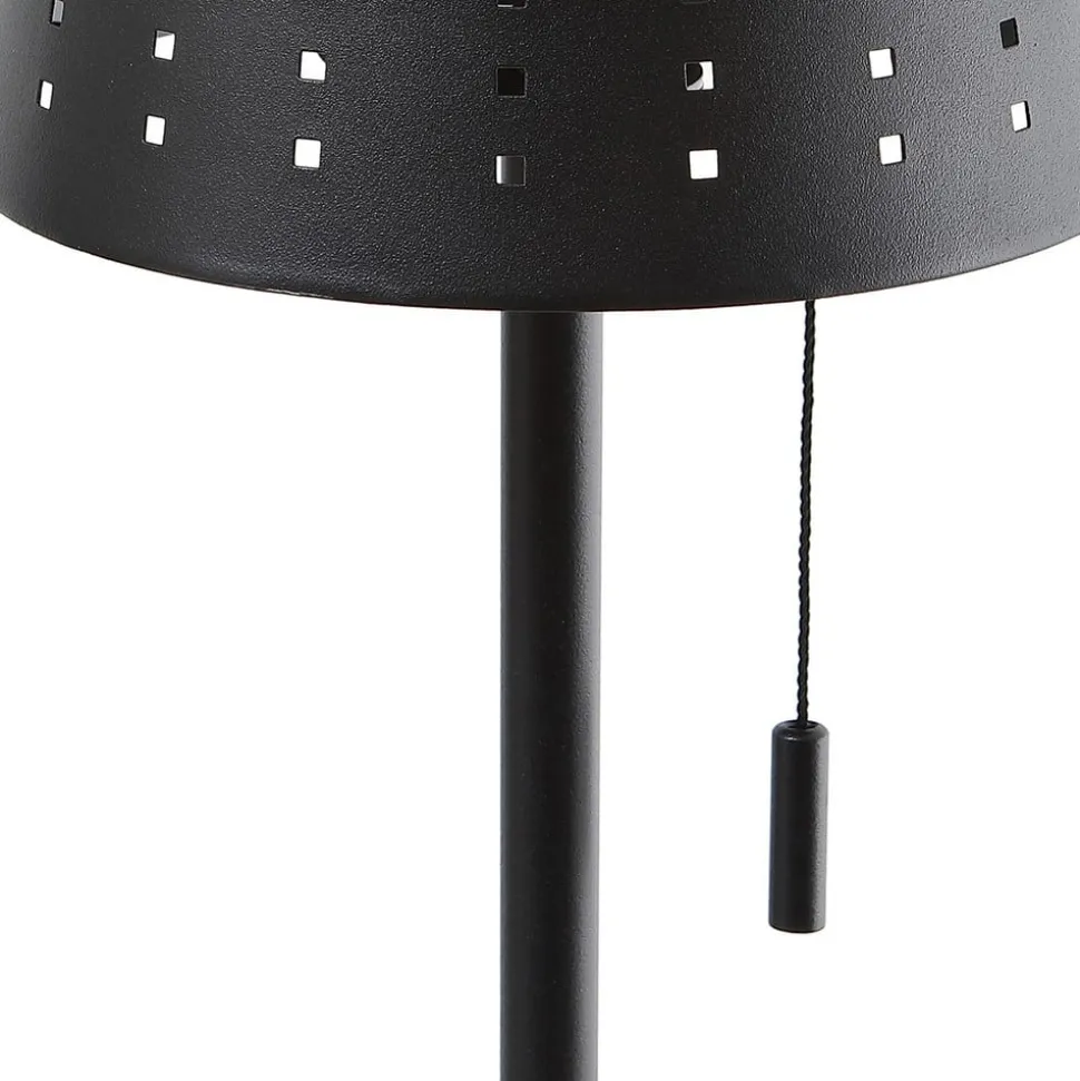 Lindby LED-solcellegulvlampe Hilario, sort, jern, genopladeligt batteri