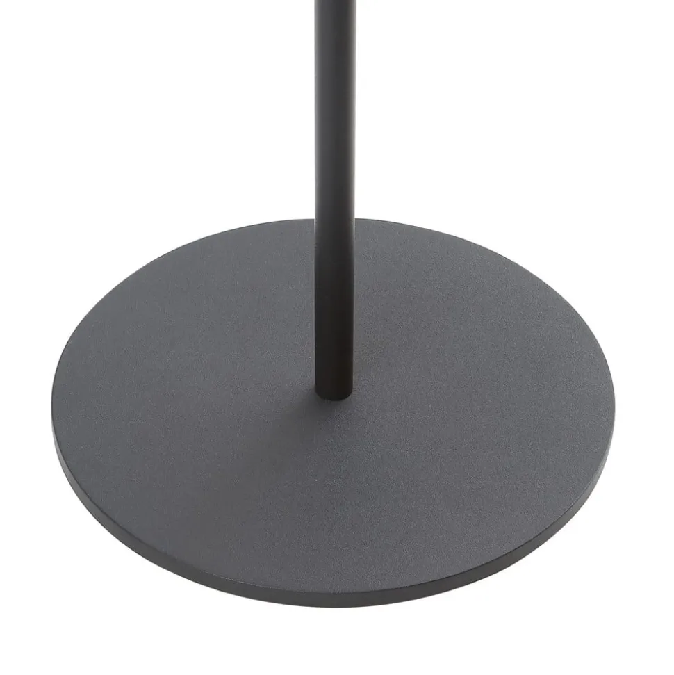 Lindby LED-solcellegulvlampe Hilario, sort, jern, genopladeligt batteri