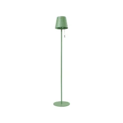 Lindby LED-solcellegulvlampe Hilario, grøn, jern, genopladeligt batteri