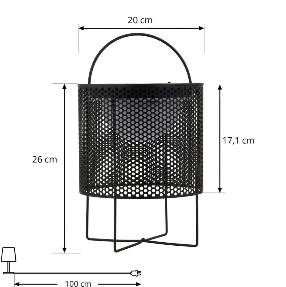 Lindby LED-solcellelampe Achilleas, RGBW, sort