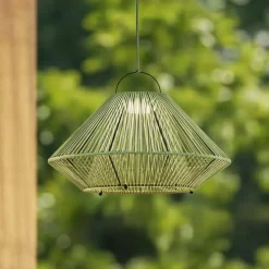 Lindby LED-solcellelampe Austas, grøn, Ø 50 cm, USB, IP54