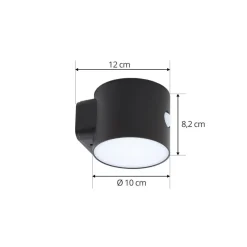 Lindby LED-solcellelampe Amren, sort, ABS, sensor