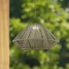 Lindby LED-solcellelampe Austas, grå, Ø 50 cm, USB, IP54