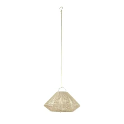 Lindby LED-solcellelampe Austas, beige, Ø 50 cm, USB, IP54