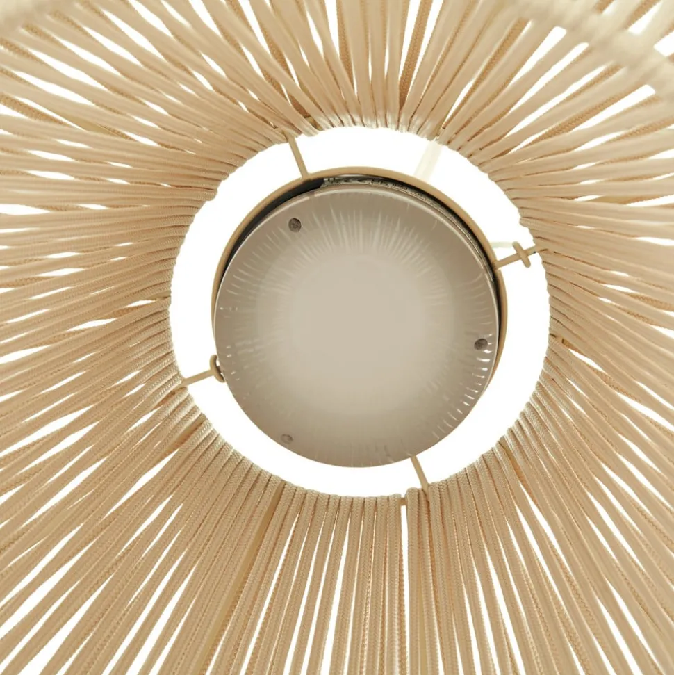 Lindby LED-solcellelampe Austas, beige, Ø 50 cm, USB, IP54