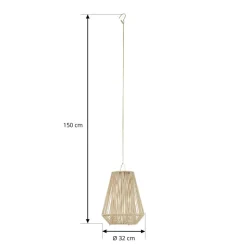 Lindby LED-solcellelampe Austas, beige, Ø 32 cm, USB, IP54