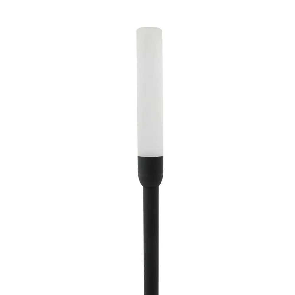 Lindby LED-solcellelampe Balian, sort, aluminium, 3.000 K