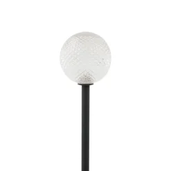 Lindby LED-solcellelampe Brindley, sæt med 3, sort, glas