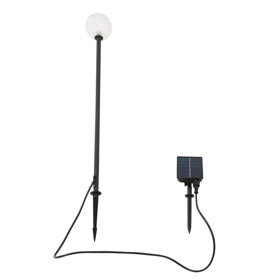Lindby LED-solcellelampe Brindley, sort, glas, IP65