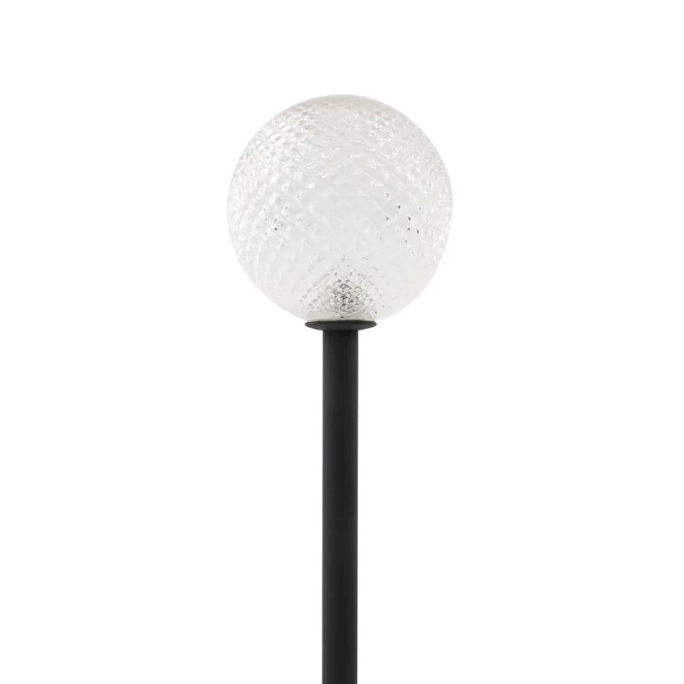 Lindby LED-solcellelampe Brindley, sort, glas, IP65