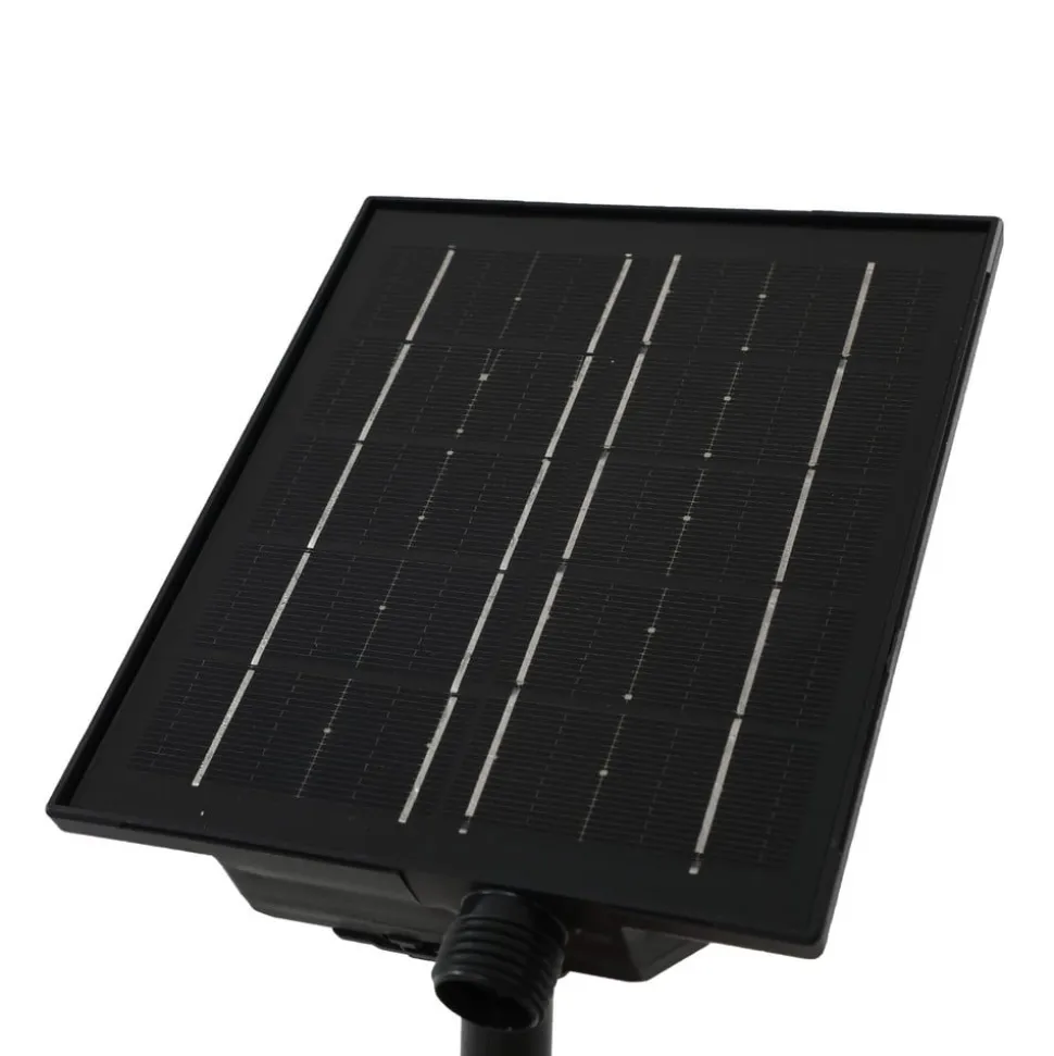 Lindby LED-solcellelampe Brindley, sort, glas, IP65