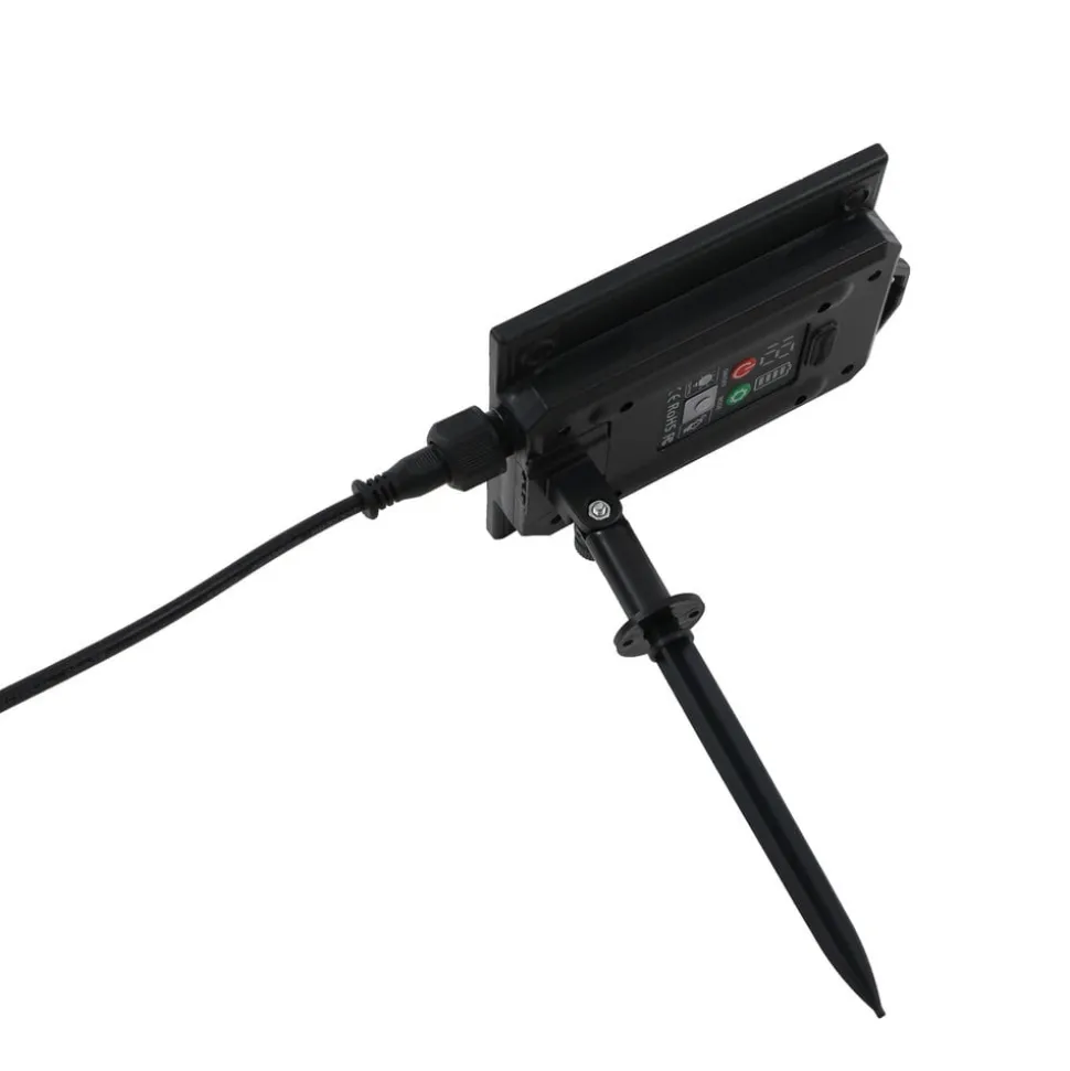 Lindby LED-solcellelampe Freydis, sæt med 3, sort, 2.000 K