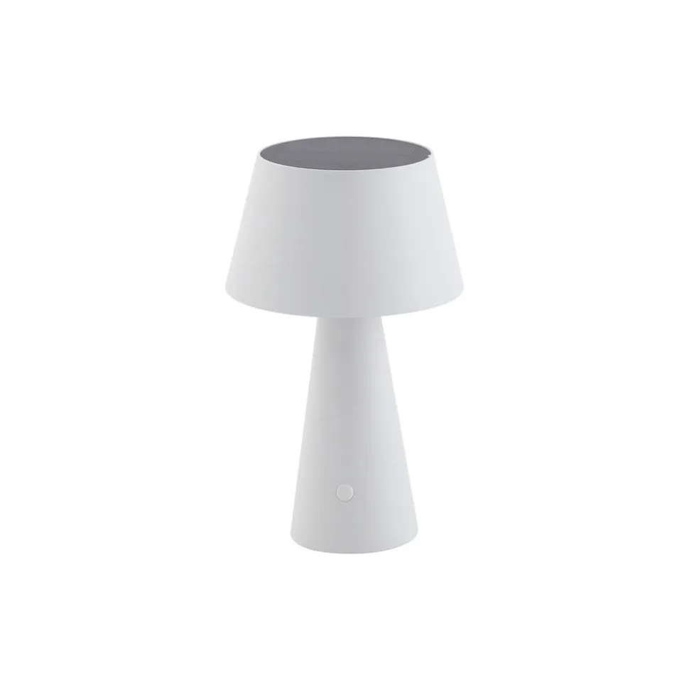 Lindby LED-solcellelampe Lirinor, hvid, plast, Ø 13 cm