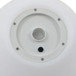 Lindby LED-solcellelampe Lago, Ø 25 cm, kugle, jordspyd, hvid
