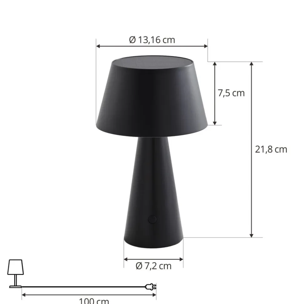 Lindby LED-solcellelampe Lirinor sort plast 13 cm