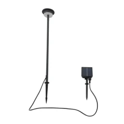 Lindby LED-solcellelampe Lyris, sort, aluminium, 3.000 K